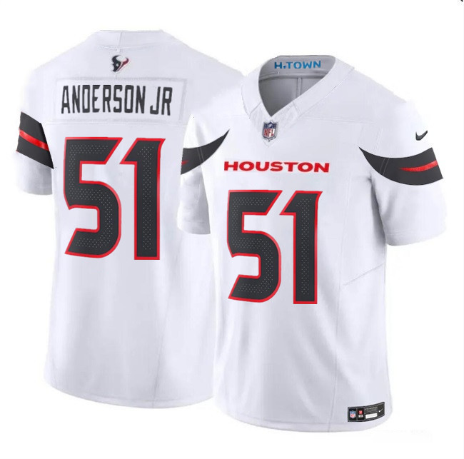 Men's Houston Texans #51 Will Anderson Jr. White 2024 Vapor F.U.S.E. Limited Football Stitched Jersey
